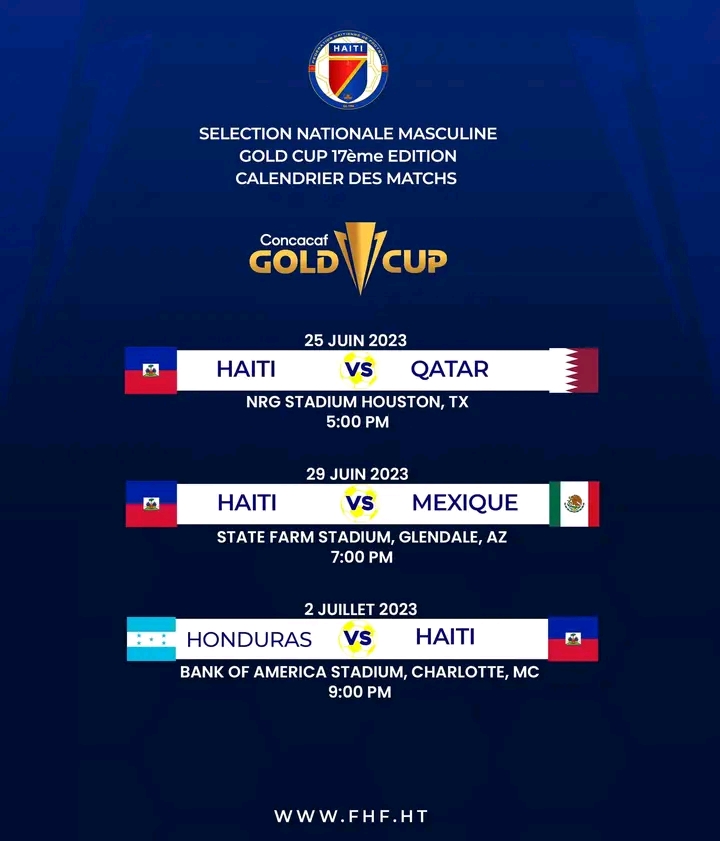 Gold Cup 2023 La sélection nationale haïtienne connaît son calendrier